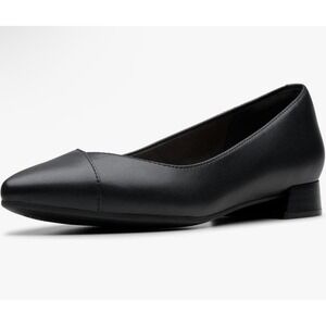 Clarks Natalyn Wish Black Leather Pointed Toe Low Heel Pumps 80011 Size 7 M